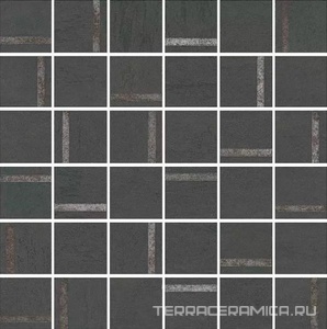 Декор Гварди 2 мозаичный антрацит матовый обрезной 30x30