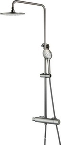 Душевая стойка Lemark Bronx LM3770GM c термостатом, регул.высота100,7-161,5 см, см-ль, верхний/ручной душ, шланг 150см, цв.графит, ZZ