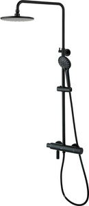 Душевая стойка Lemark Bronx LM3772BL c термостатом, регул.высота100,7-161,5 см, см-ль, верхний/ручной душ, шланг 150см, цв. черный, ZZ