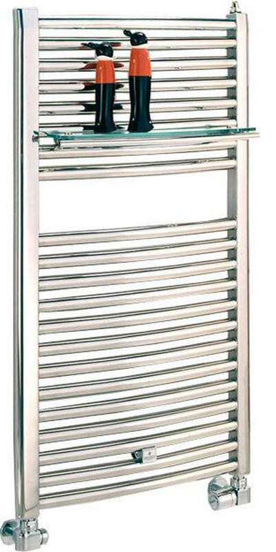 Полотенцесушитель h763х450мм, на ГВС/сист.отопл., до 8bar, 250W, G 1/2, (креплен, кл. Маевск.в компл.),БЕЗ кран пер., (цв. полир.н/сталь) Alessia ZZ