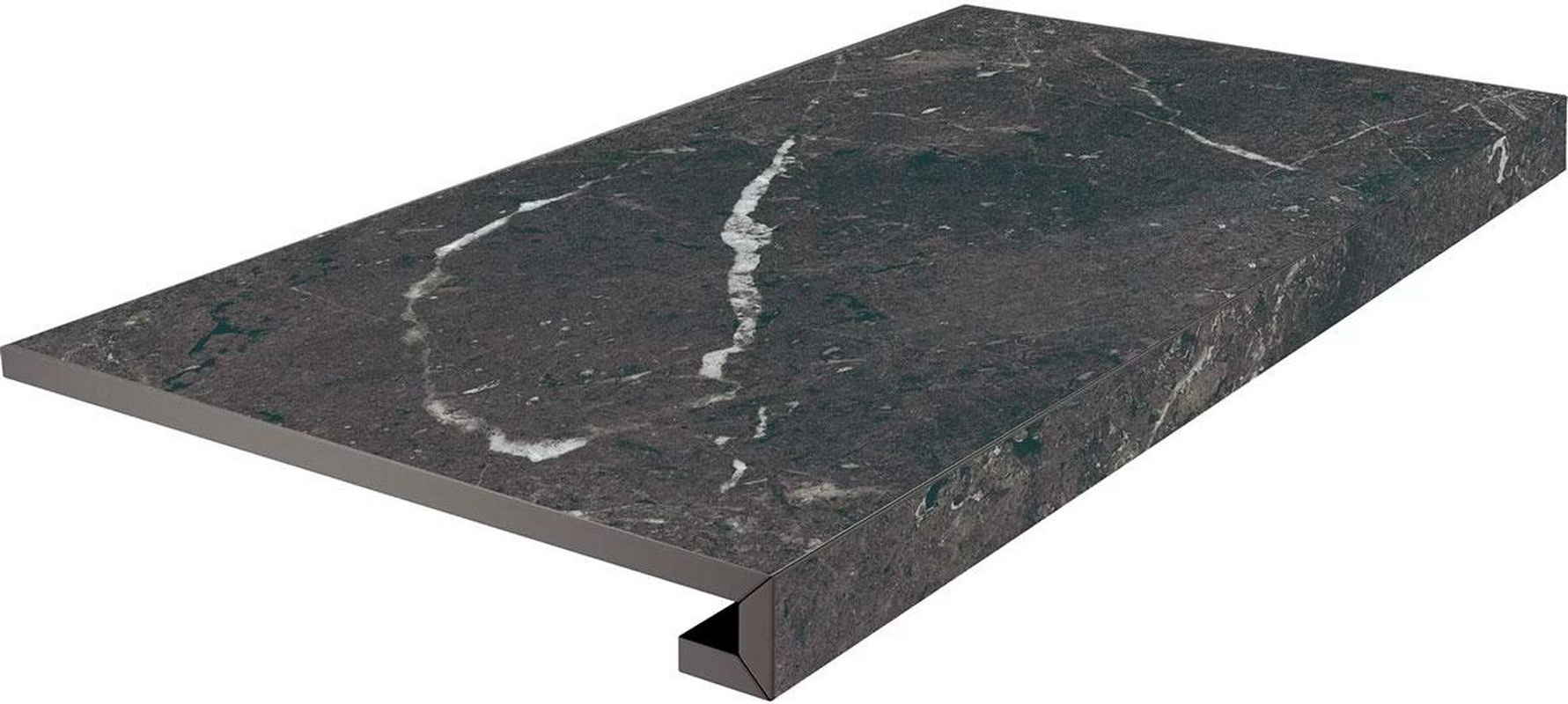 Ступень фронтальная клееная Тубкаль чёрный матовый обрезной 33x60x0,9