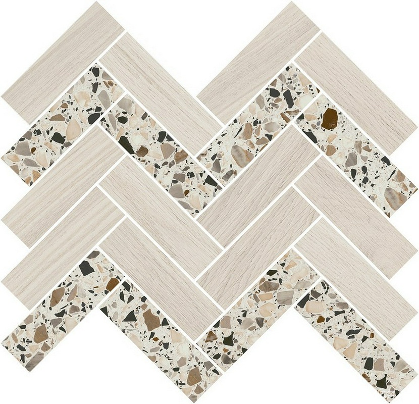 Декор Монтиони мозаичный миндальный 34x35.5