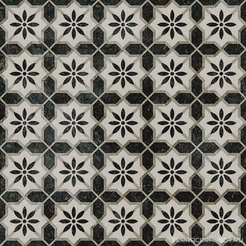 Декор Фреджио 1 черно-белый|20x20