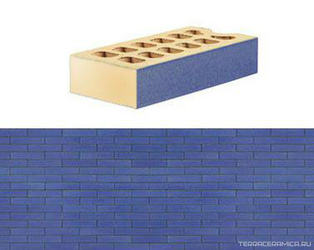 Кирпич обл. Navy Blue Glazed XX  |24x11,5x5