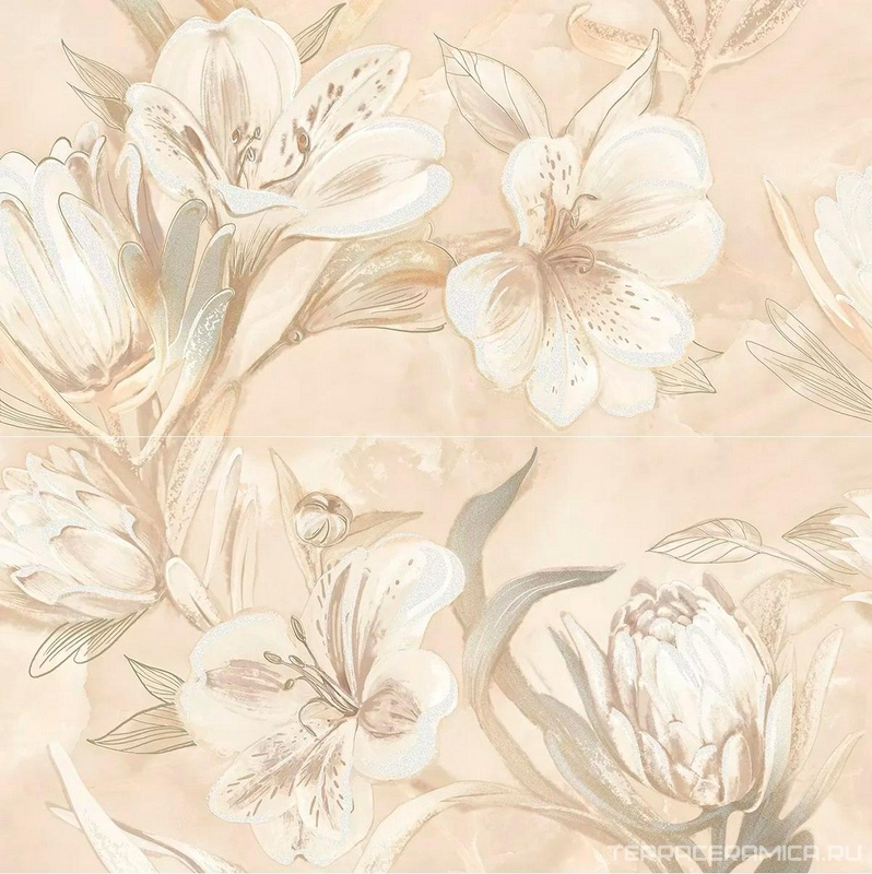 Панно OPALE BEIGE FLOWER (2 шт) 63x63