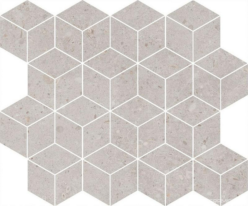 Декор Риккарди мозаичный серый светлый матовый 37.5x45