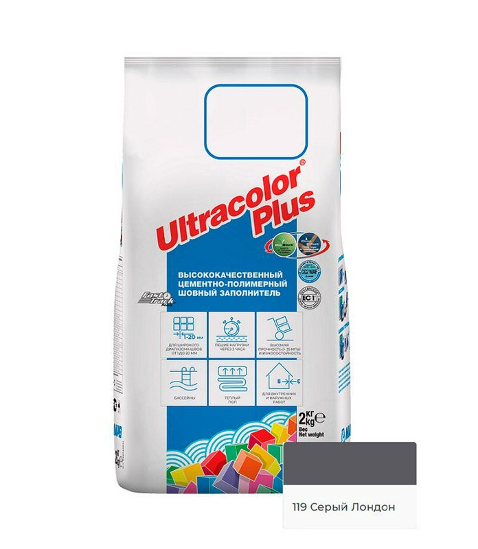 ULTRACOLOR PLUS  затирка д/швов N119/2кг (Серый лондон)