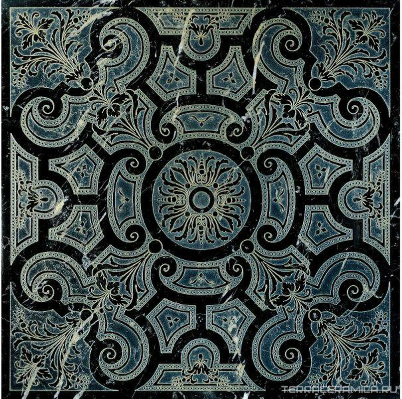 Ins.marmo Nero Marq.decorato ZZ |40x40