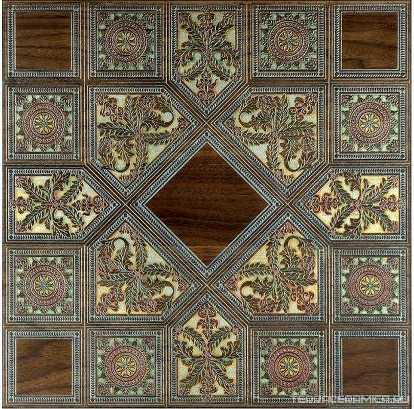 Ins.in legno Noce dec.Silver ZZ |40x40