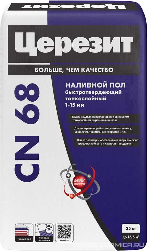 CN 68/25 Смесь самовыравнивающаяся  1-15 мм  ПП ZZ