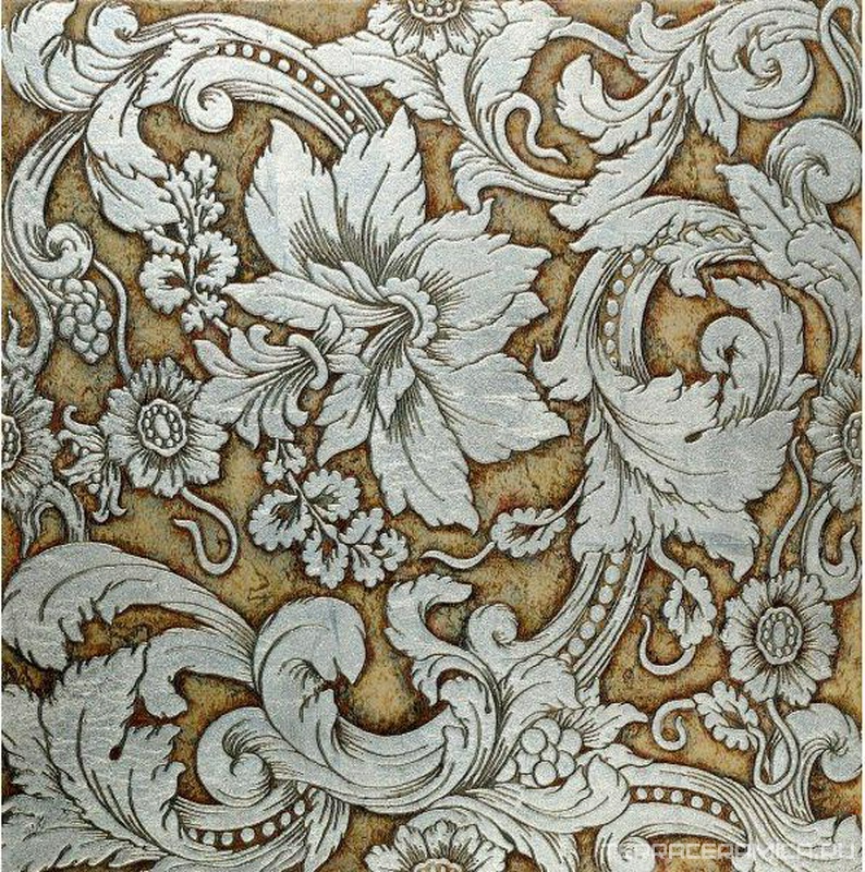 Ins.in marmo Biancone dec.Silver ZZ |40x40