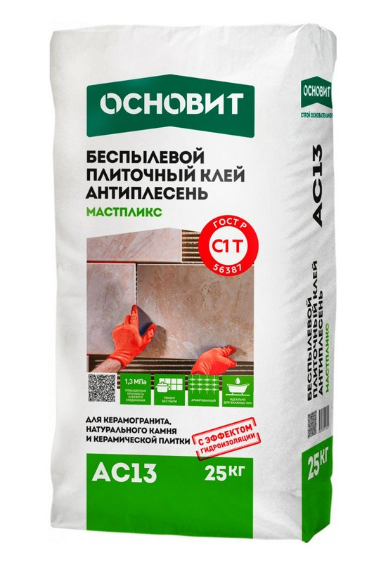 Плиточный клей  ОСНОВИТ МАСТПЛИКС АС13,  (С1T) 25 кг. ZZ