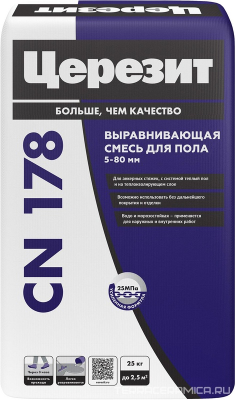 Легковыравнивающаяся смесь CN178  25 кг. ПП ZZ