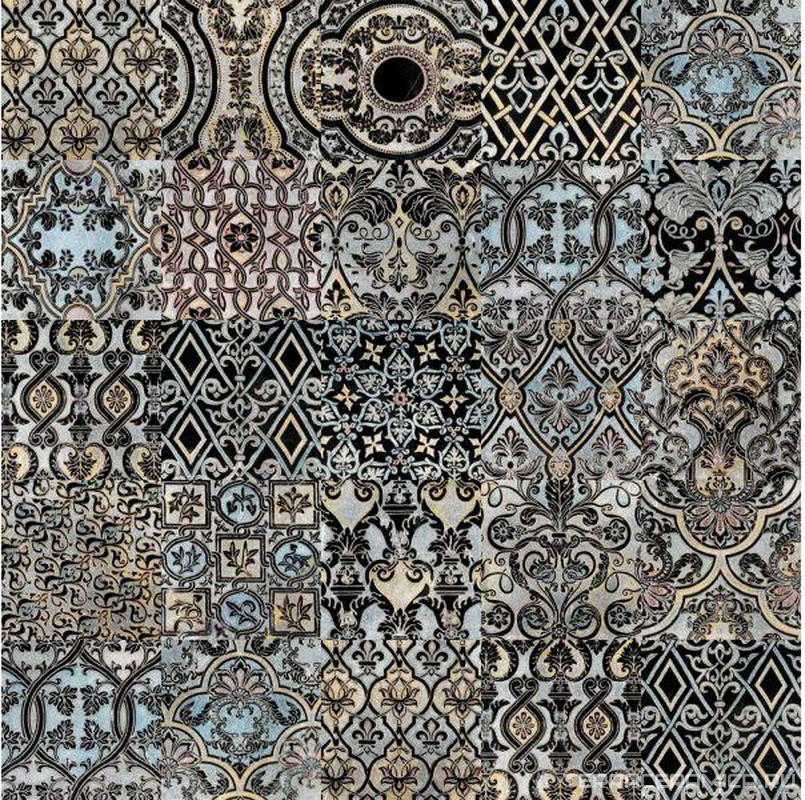 Mix (20 inserti 14,8x14,8x1 cm) Nero Marq. Dec Silver) ZZ |