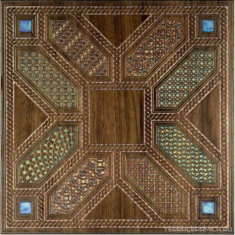 Ins.in legno Noce dec.Silver ZZ |40x40