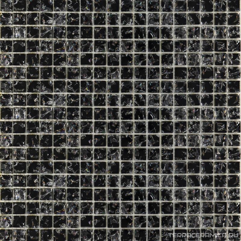 Мозаика Glass МС 448 моно черная колотая |30x30
