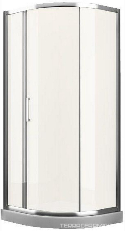 Душевое ограждение 1/4 круга, R550, 900х900хh1950мм, правая/левая, 1 сдвиж.дверь, 2 неподв.сегм.(стек.прозр. Easy Clean 6мм, профиль цв.хром), Umea ZZ