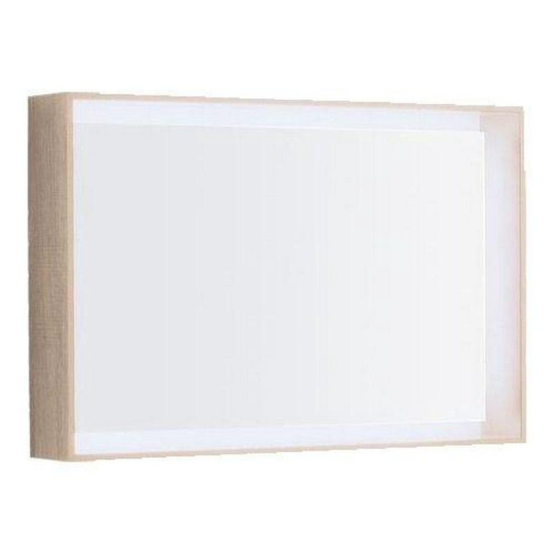 Зеркало 884х584х140мм, в раме, со светодиодной LED 12V / 29,5W подсветкой по контуру, (цв. светый дуб), крепёж в компл., Citterio ZZ