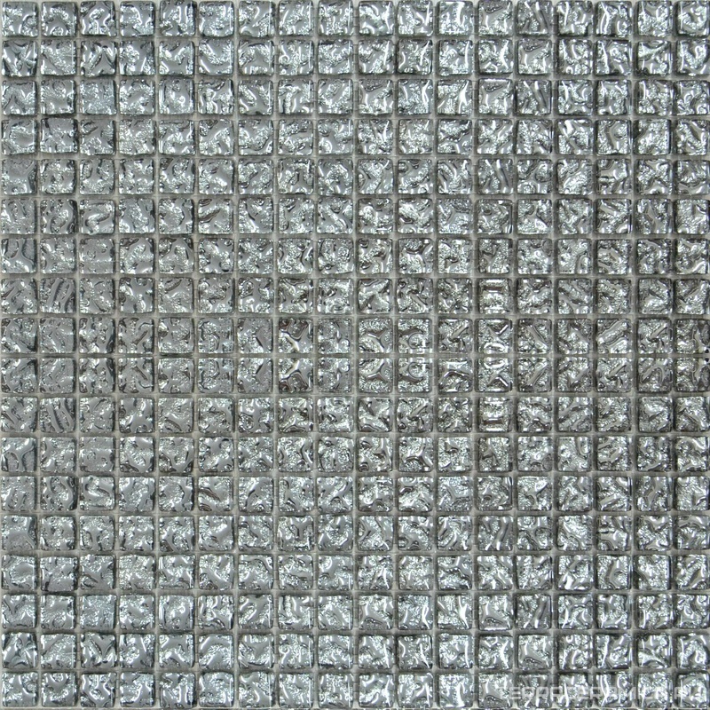 Мозаика Glass 628 моно рифленая платина ZZ|30х30