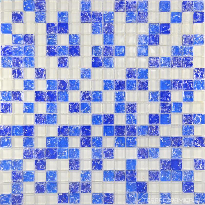 Мозаика Glass 450 микс синий-голубой-белый ZZ|30x30