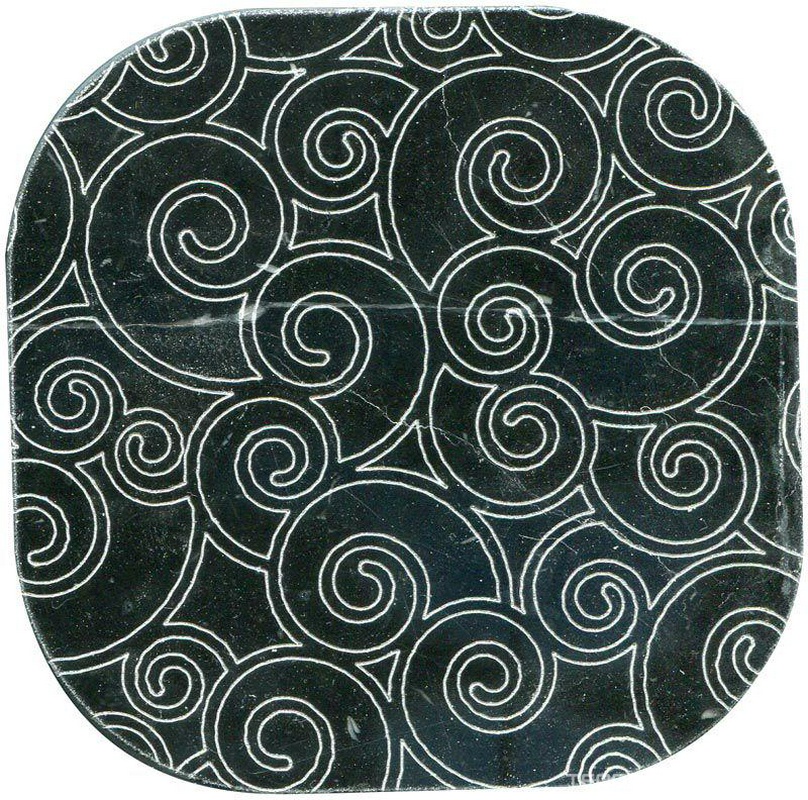 Тозетка Negro Marquina Primera Marbl Tile № -7 серебро (n048405) |10х10
