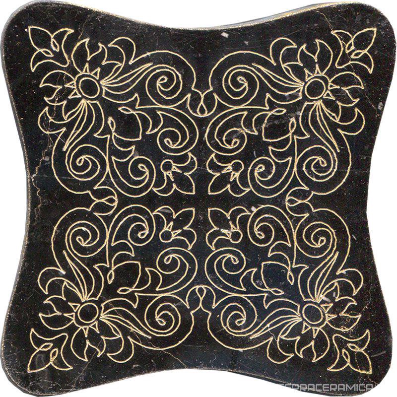 Тозетка Negro Marquina Primera Marbl Tile № -8 золото (n048405) |10х10