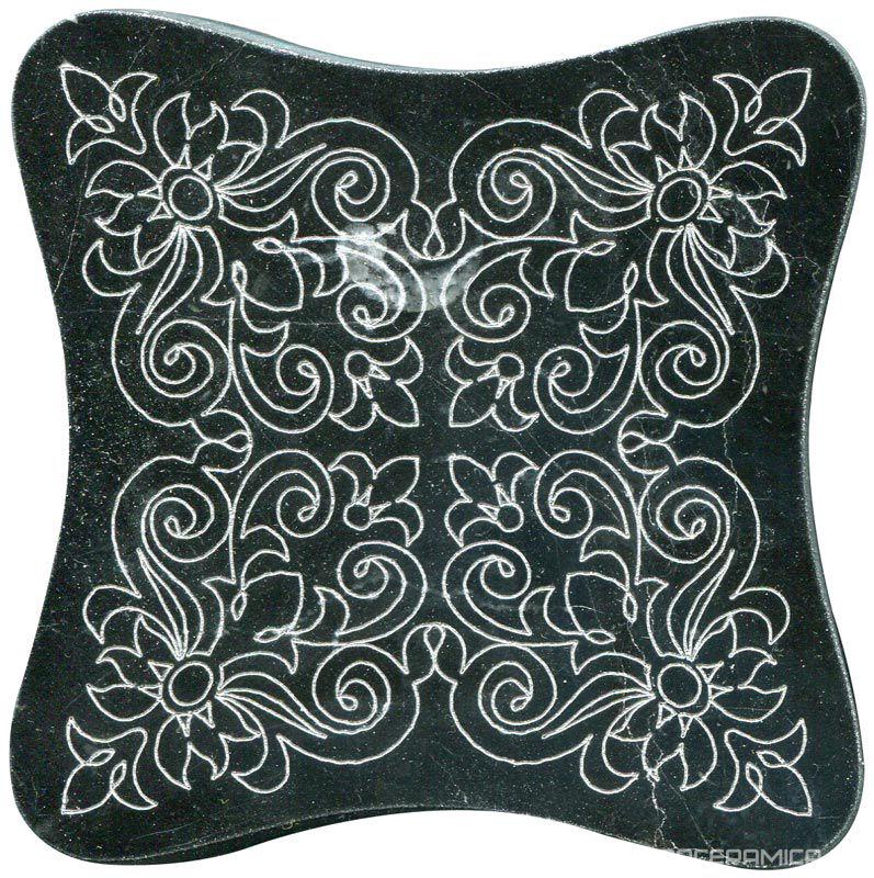 Тозетка Negro Marquina Primera Marbl Tile № -8 серебро (n048405) |10х10
