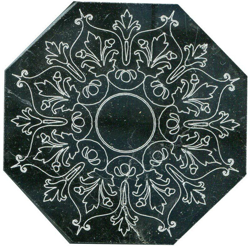 Тозетка Negro Marquina Primera Marbl Tile № -4 серебро (n048405) |10х10