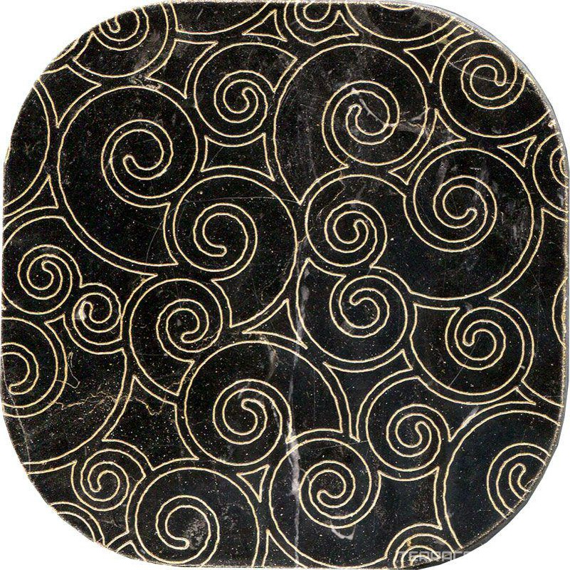 Тозетка Negro Marquina Primera Marbl Tile № -7 золото (n048405) |10х10
