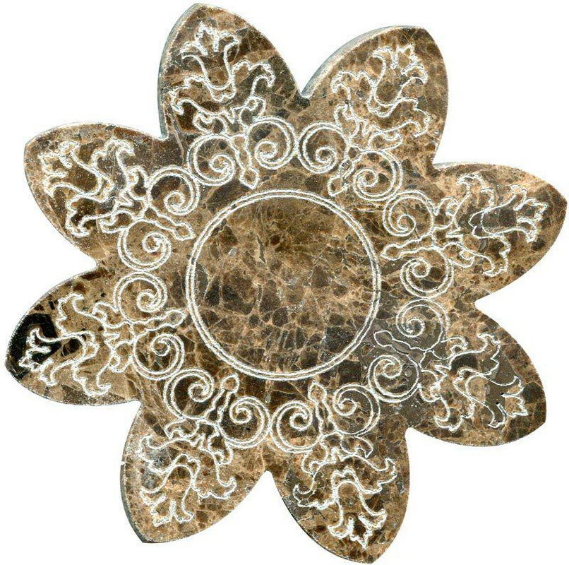 Тозетка Marron Emperador Primera Marbl Tile № -3 серебро (n048401) |10х10