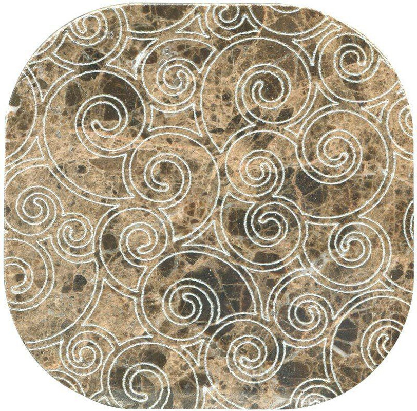Тозетка Marron Emperador Primera Marbl Tile № -7 серебро (n048401) |10х10