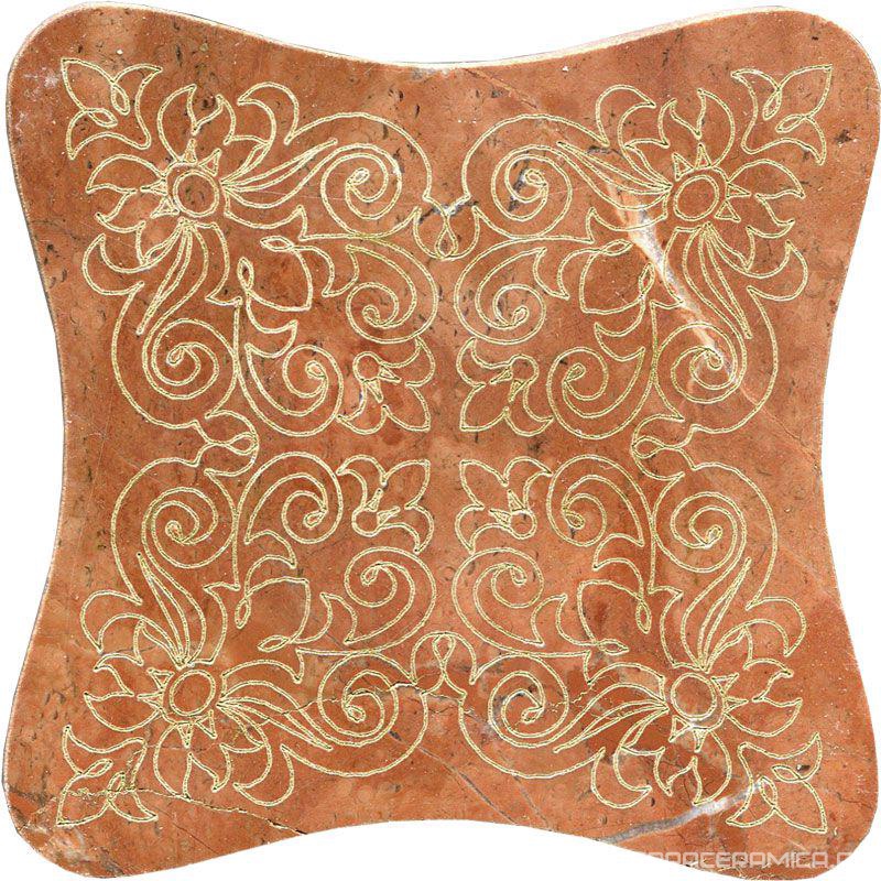 Тозетка Rojo Alicante Primera Marbl Tile № -8 золото (n048413) |10х10