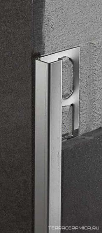ZQAGN/100 Профиль в форме прямого угла silver scratched polished aluminium 1x270