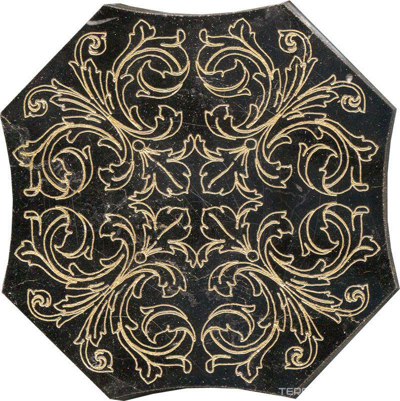 Тозетка Negro Marquina Primera Marbl Tile № -2 золото (n048405) |10х10