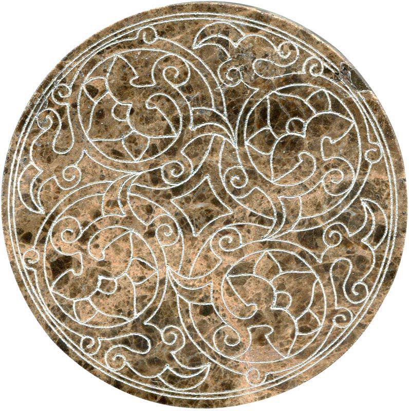 Тозетка Marron Emperador Primera Marbl Tile № -6 серебро (n048401) |10х10