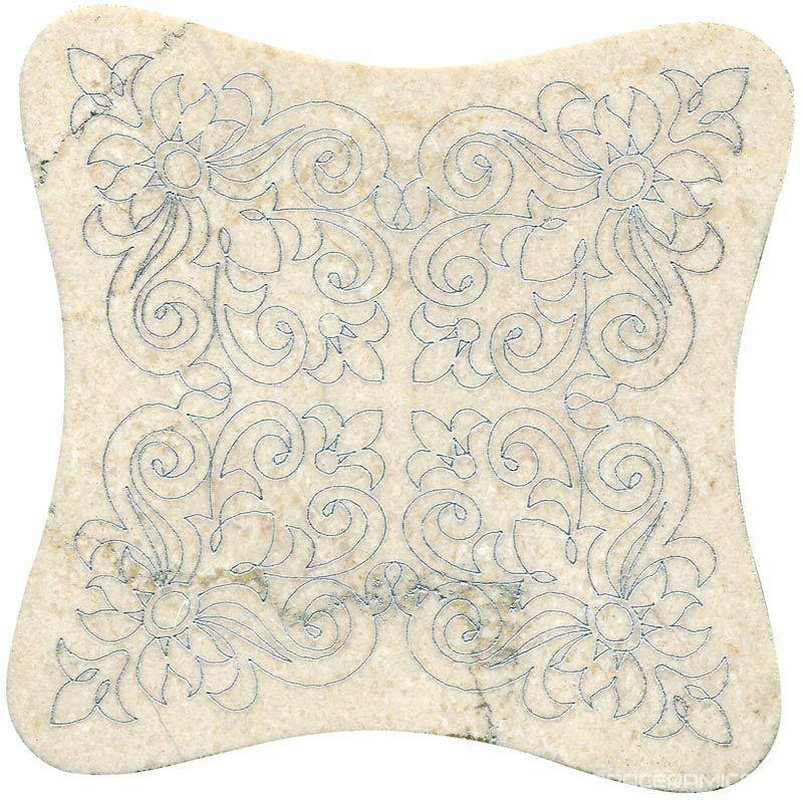 Тозетка Crema Marfil Marbl Tile № -8 серебро (n048397) |10х10
