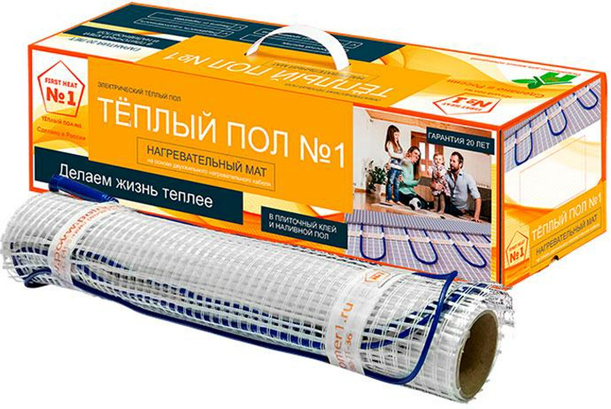 Комплект двухжильного нагревательного мата "Теплый пол №1" ТСП-1050-7 м2
