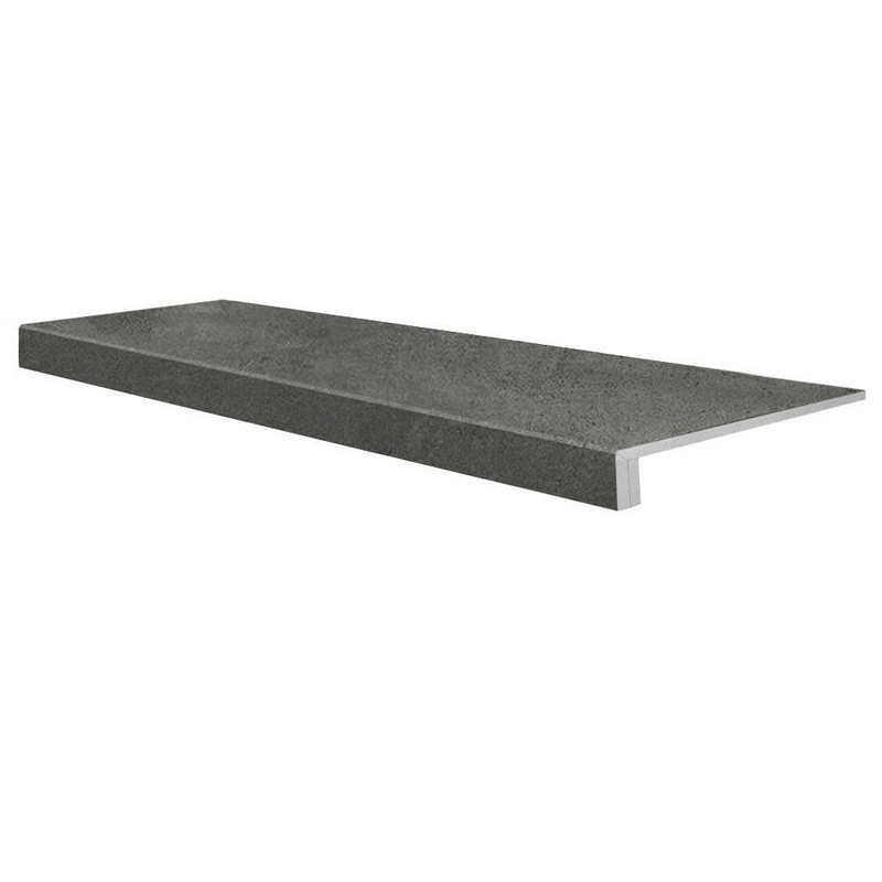 Ступень Евро Проходная Керамогранит Beton G-1103MR мат. антрацит (n073889)|34,5x60