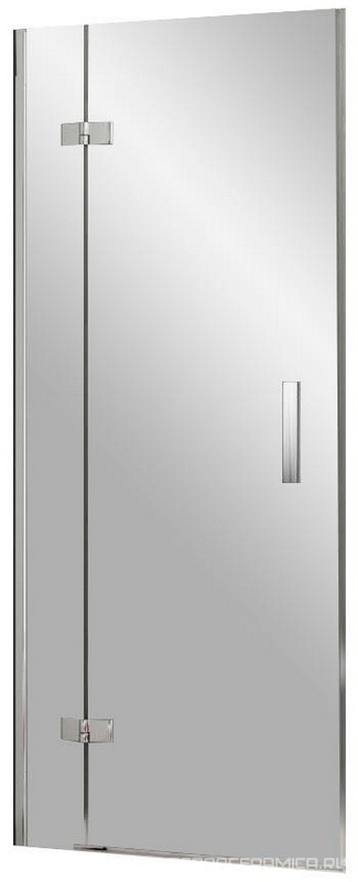 Душевая дверь в нишу SMSD2-100 B-L (левая), стекло - Прозрачное, профиль - хром, с установочным комплектом ZZ