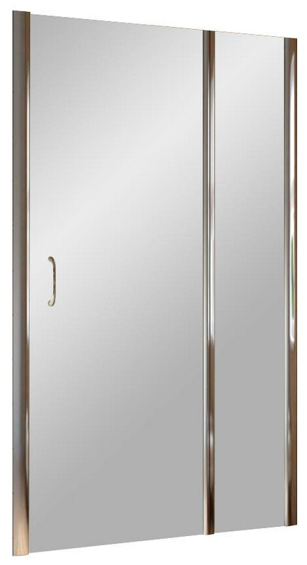 Дверь в нишу EP-F-1 LUX, 115x190 см, правая, распашная с неподвижным элементом, профиль глянцевый хром, стекло прозрачное с покрытием QuickNano ZZ