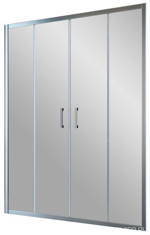 Дверь в нишу Z2P, 1750*190 см, двухстворчатая раздвижная, профиль хром, стекло прозрачное ZZ