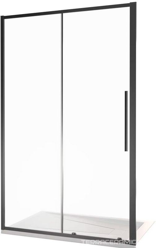 Перегородка боковая неподвижная Good Door (BAS) Idea 1000x1950, профиль черный, стекло прозрачное ZZ