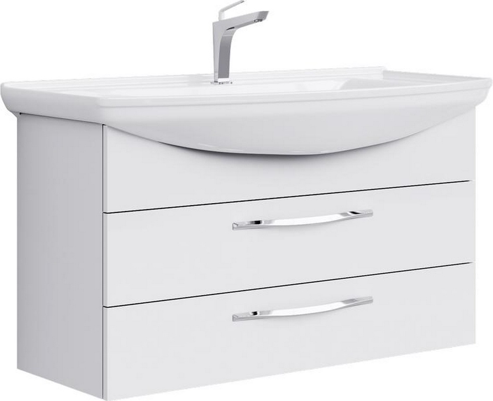 Тумба подвесная Aqwella Allegro 105 с 2 ящиками, цв. белый, ZZ
