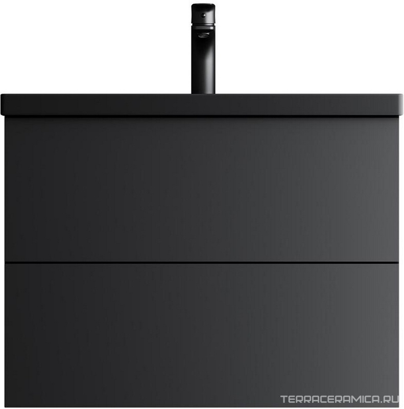 Тумба подвесная под раковину 75 AM.PM Gem M90FHX07522BM 2 ящика черная ZZ