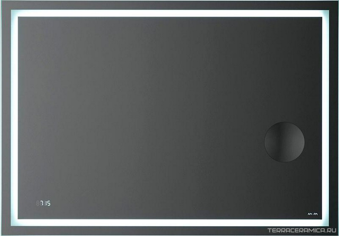 Зеркало Gem, 100 см, с контурной Led-подсветкой, часами и косметическим зеркалом, ZZ
