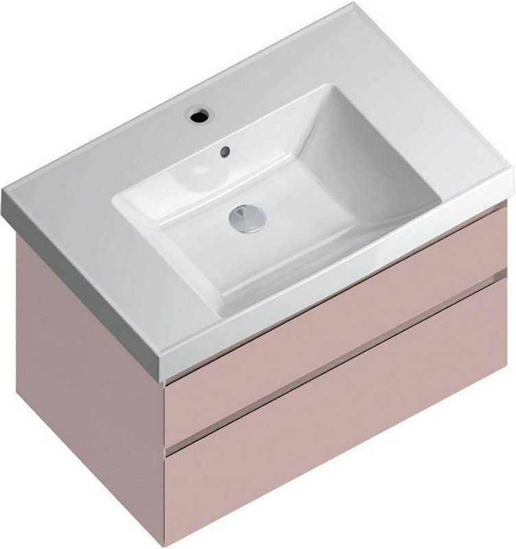 Тумба CUBO -80 см, подвесная, 2 выдвижной ящик , цв.мальва матовая ZZ