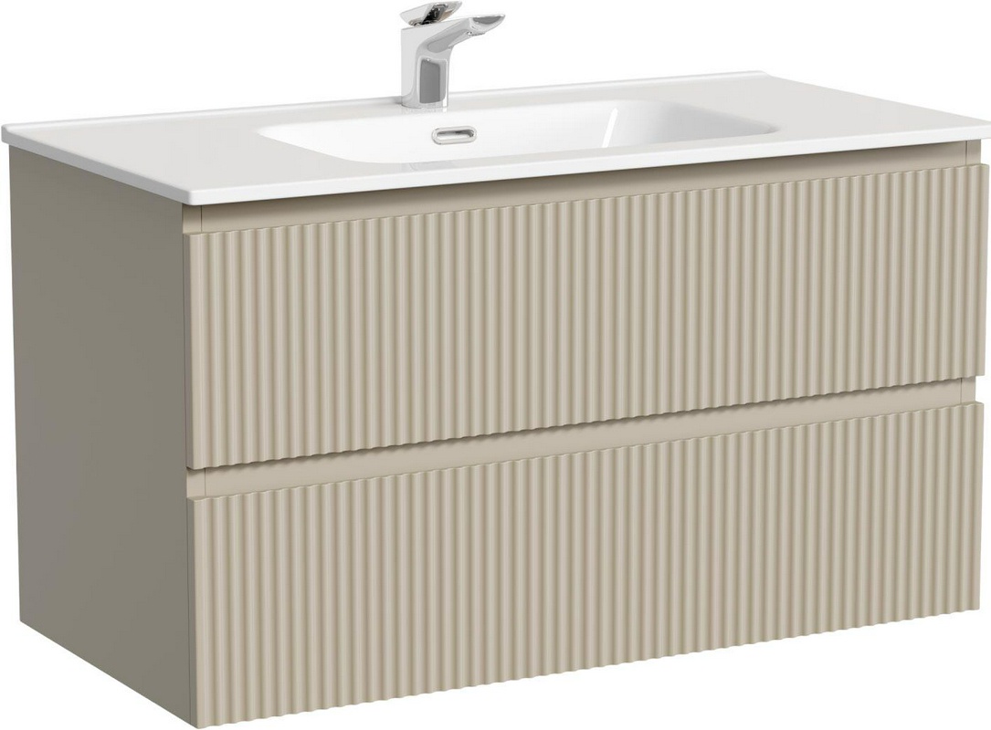 Тумба подвесная 890х445х500 мм, два ящика, Soft close, цвет Beige Soft ZZ