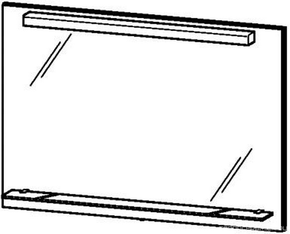 Зеркало 1200х155хh800мм, светильник 21W, полочка, крепёж в компл., X-Large ZZ