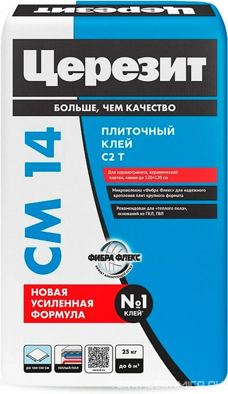 Клей для плитки д/внутр и наружных работ СМ14 25 кг.