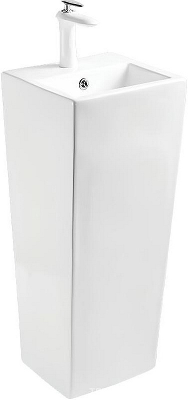 Раковина прямоугольная напольная SantiLine SL-4010, 34,5x33х84 см, слив-перелив в комплекте, цв. белый, ZZ